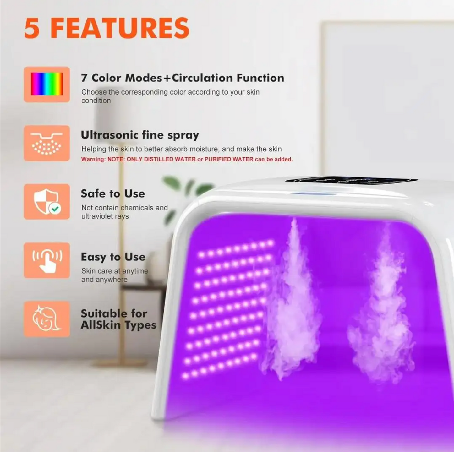 LED Light Therapy Machine with spray